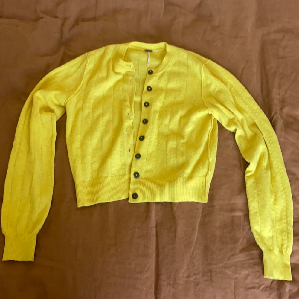 Yellow Free People cardigan